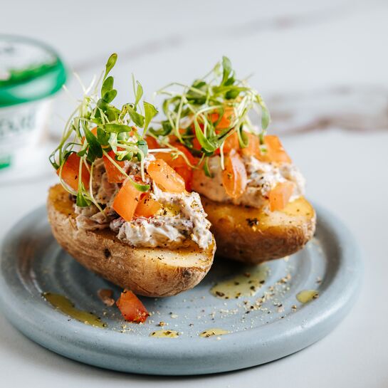 Gefüllte Kartoffeln mediterran mit Tartare