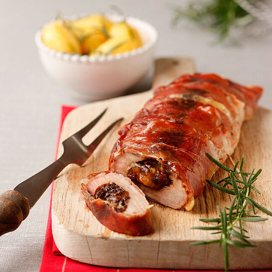 Ein Klassiker der immer schmeckt: Gefülltes Schweinefilet.