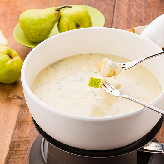 Tolle Rezeptidee: Käse Fondue Saint Agur